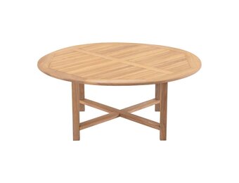 Lesli Living - Tuintafel teak - Zwart - Ø120x75cm