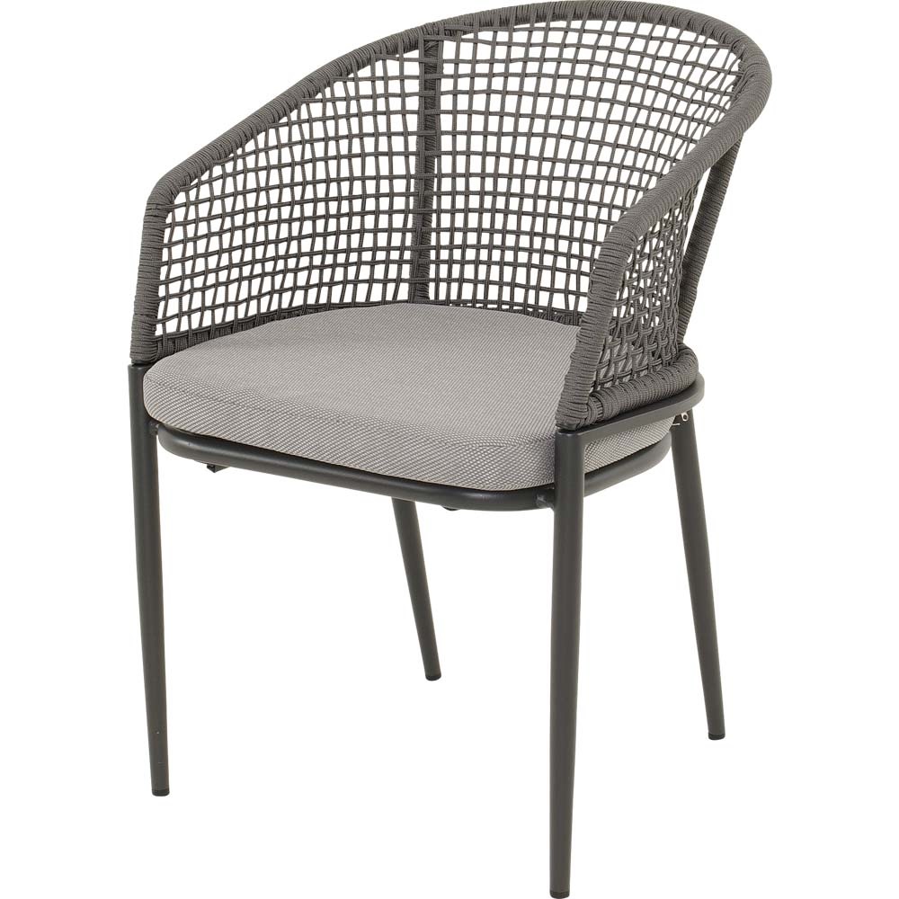 Lesli Living - Bistrostoel Kioto - Grijs - 56x62x77cm - Set van 2