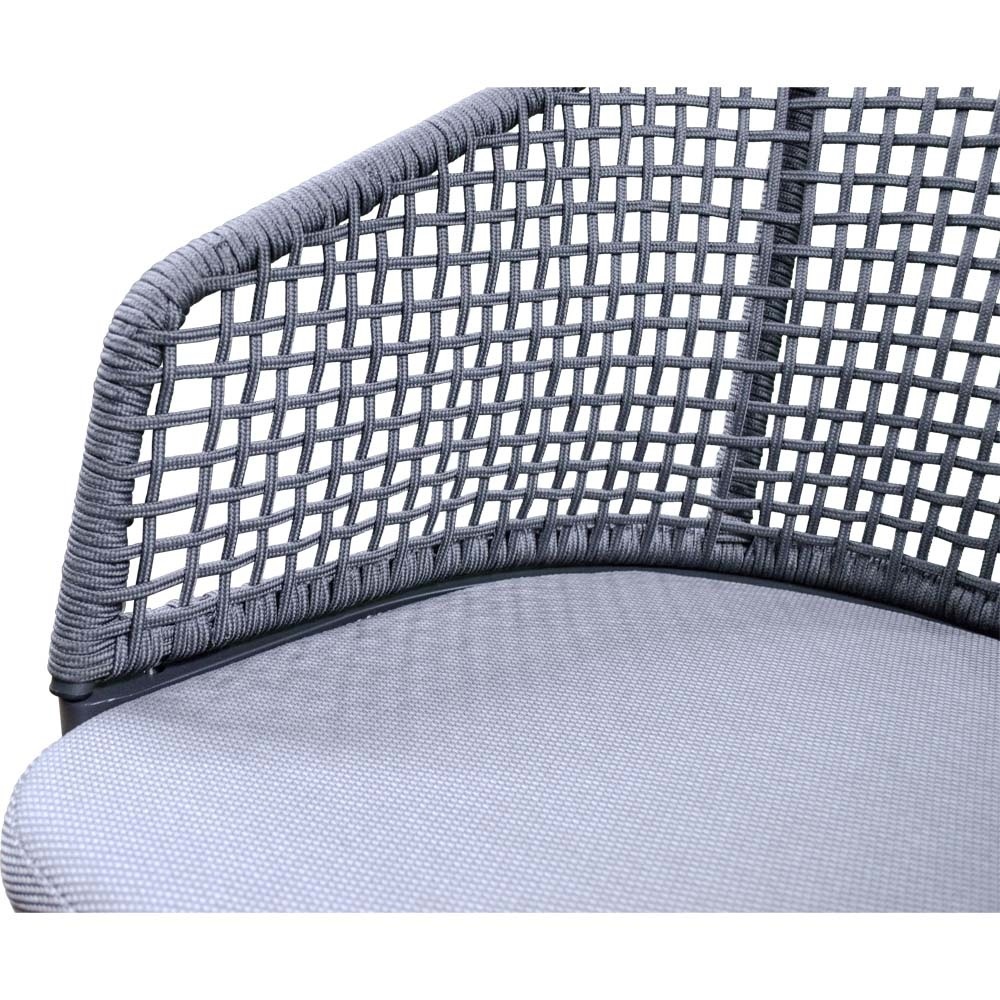 Lesli Living - Bistrostoel Kioto - Grijs - 56x62x77cm - Set van 2