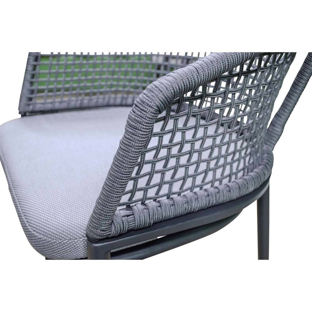 Lesli Living - Bistrostoel Kioto - Grijs - 56x62x77cm - Set van 2