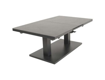 Lesli Living - Tuintafel Geneva - Antraciet - 140/180x85x54/75,5cm
