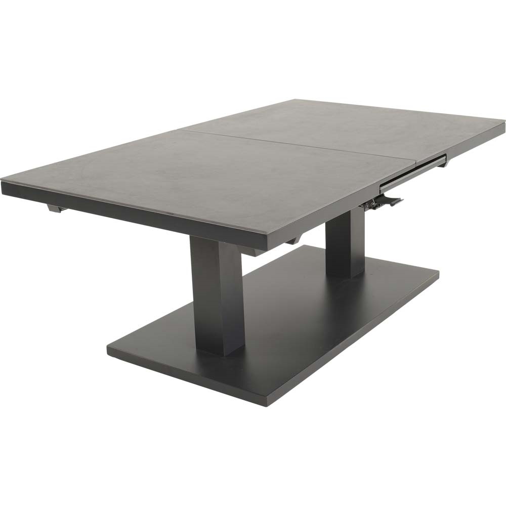 Lesli Living - Tuintafel Geneva - Antraciet - 140/180x85x54/75,5cm
