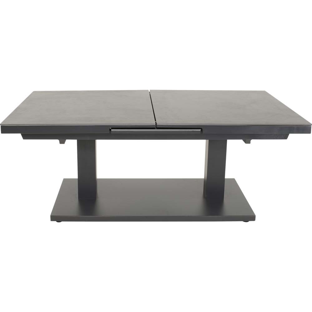 Lesli Living - Tuintafel Geneva - Antraciet - 140/180x85x54/75,5cm