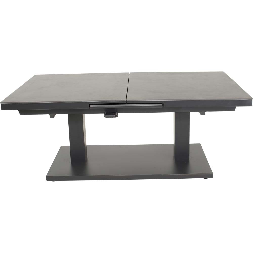 Lesli Living - Tuintafel Geneva - Antraciet - 140/180x85x54/75,5cm