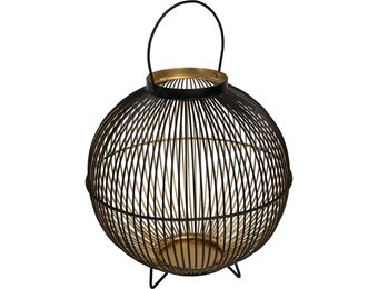 Lesli Living - Lantaarn Nora - Zwart - Ø31x22cm