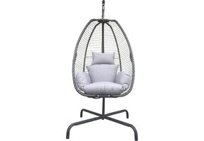 Lesli Living - Hangstoel Rope - Grijs - Ø128x208cm