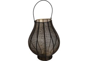 Lesli Living - Lantaarn Livia - Zwart - Ø34x45cm