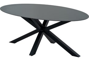 Lesli Living - Tuintafel Crest - Zwart - 180x100x73cm