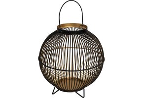 Lesli Living - Lantaarn Nora - Zwart - Ø25x26cm