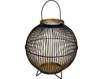 Lesli Living - Lantaarn Nora - Zwart - Ø25x26cm