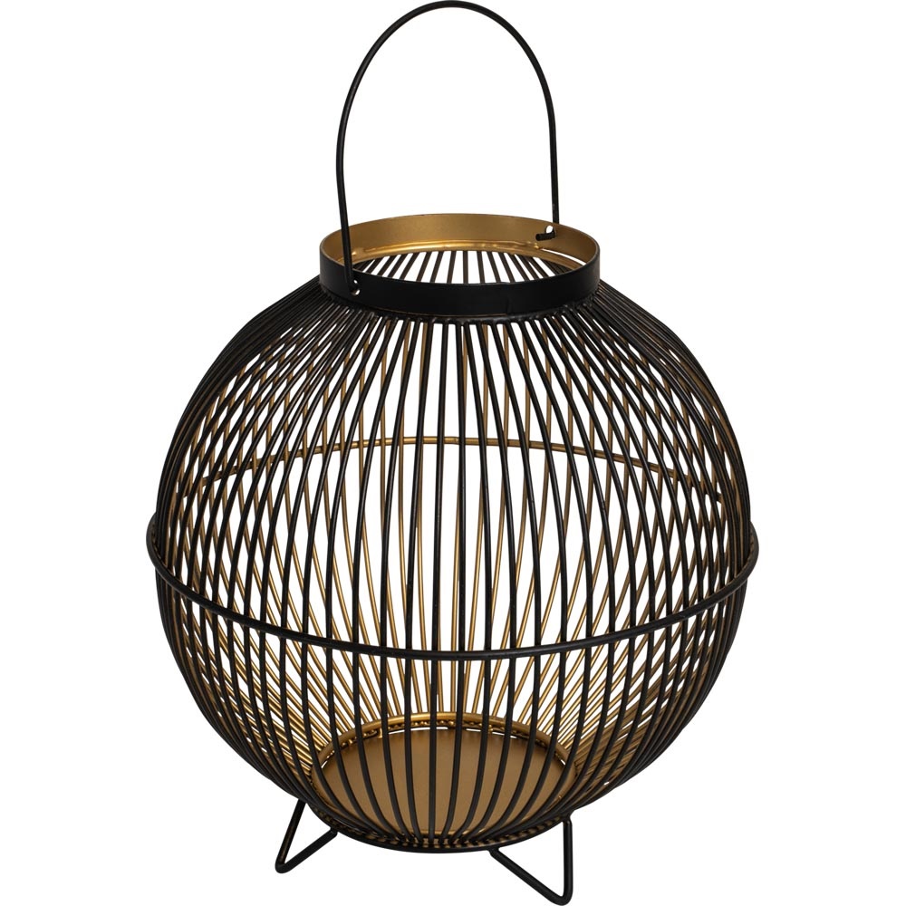 Lesli Living - Lantaarn Nora - Zwart - Ø25x26cm