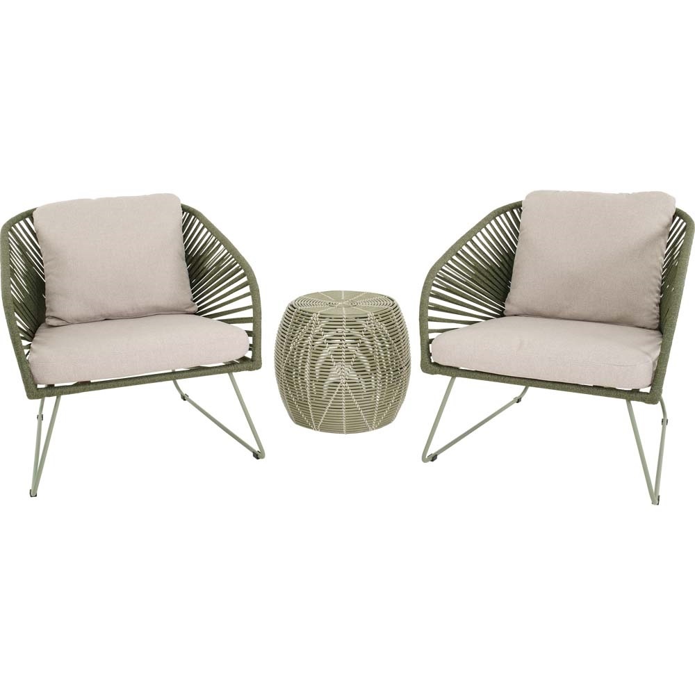 Lesli Living - Poef Birma - Groen - Ø46x40cm