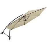 Lesli Living - Push-up parasol Gemini - Beige - Ø300cm