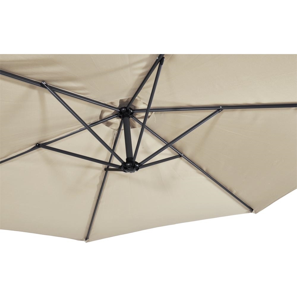 Lesli Living - Push-up parasol Gemini - Beige - Ø300cm
