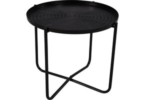 Lesli Living - Tuintafel zwart - Zwart - Ø40,5x35cm