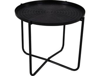 Lesli Living - Tuintafel zwart - Zwart - Ø40,5x35cm