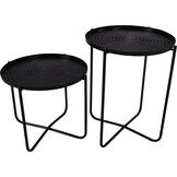 Lesli Living - Tuintafel zwart - Zwart - Ø40,5x35cm