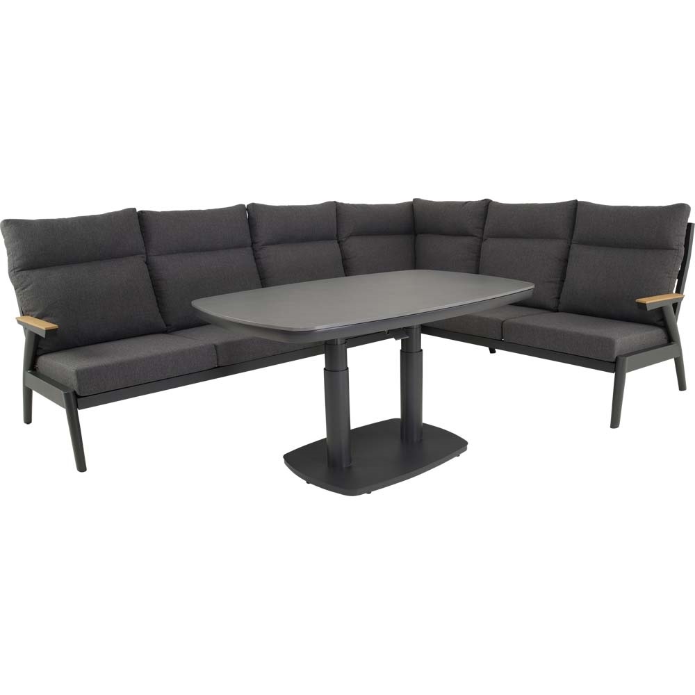 Lesli Living - Tuintafel Geneva - Grijs - 135x83cm