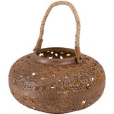 Lesli Living - Lantaarn Wave - Zwart - Ø30x18cm