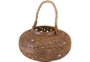 Lesli Living - Lantaarn Wave - Zwart - Ø30x18cm