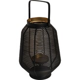 Lesli Living - Lantaarn Fenna - Zwart - Ø20x28cm