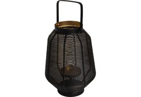 Lesli Living - Lantaarn Fenna - Zwart - Ø20x28cm