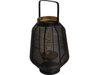 Lesli Living - Lantaarn Fenna - Zwart - Ø20x28cm