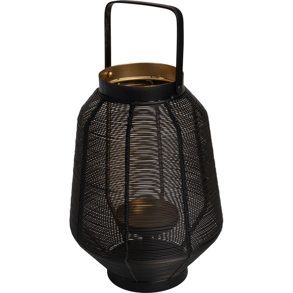 Lesli Living - Lantaarn Fenna - Zwart - Ø20x28cm