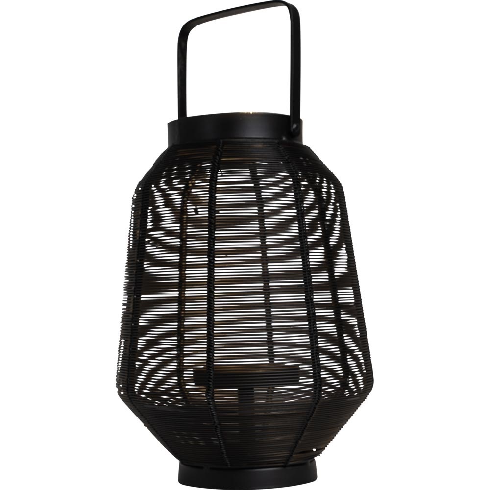 Lesli Living - Lantaarn Fenna - Zwart - Ø20x28cm