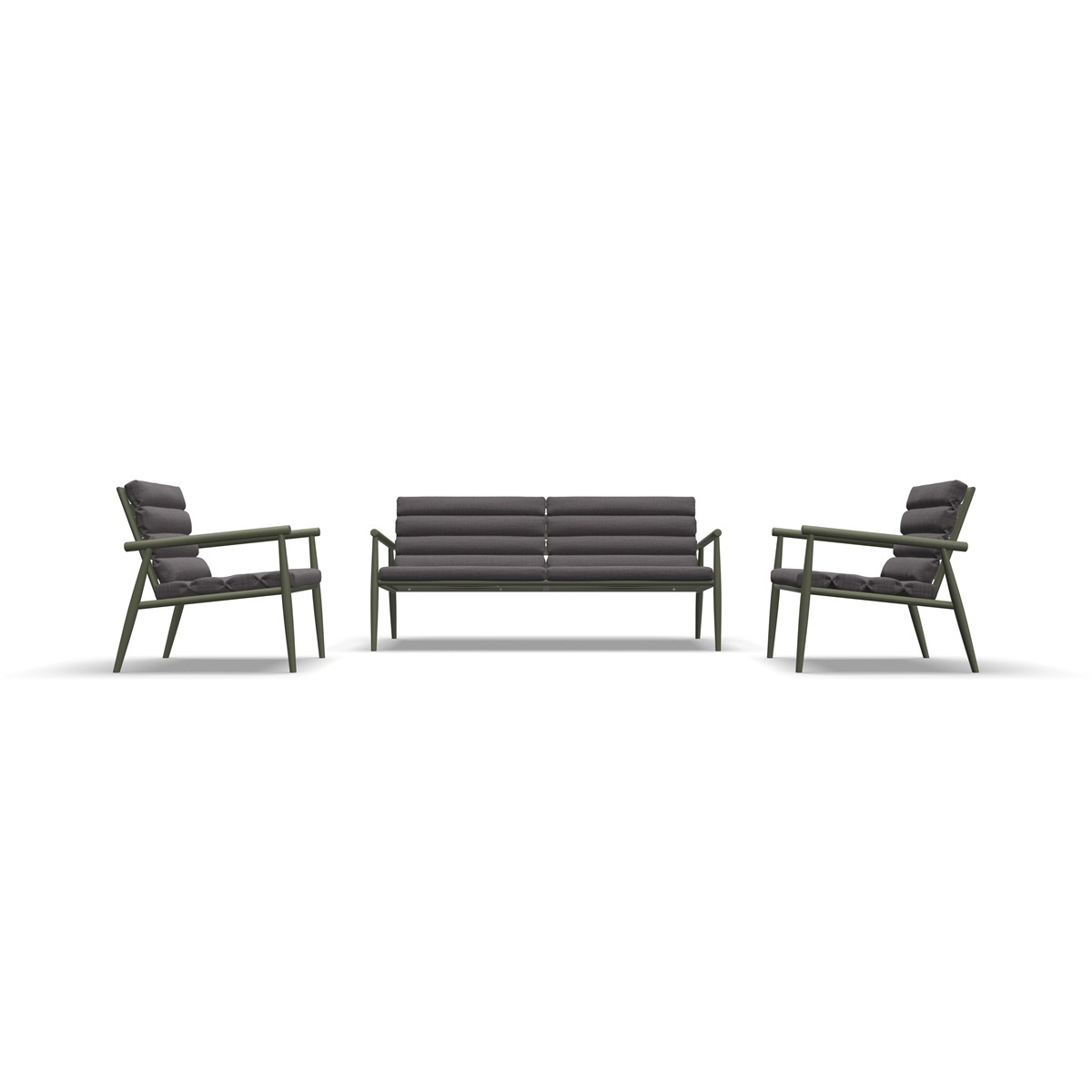 Lesli Living - Loungebank Harper - Groen - 168x76x72cm