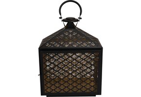 Lesli Living - Lantaarn Kira - Zwart - 30x16x40cm