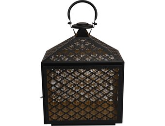 Lesli Living - Lantaarn Kira - Zwart - 30x16x40cm