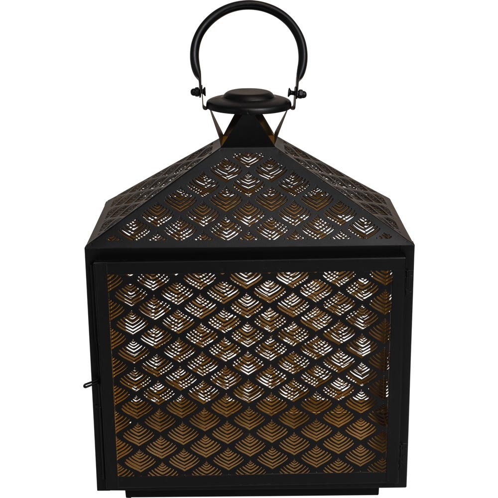 Lesli Living - Lantaarn Kira - Zwart - 30x16x40cm