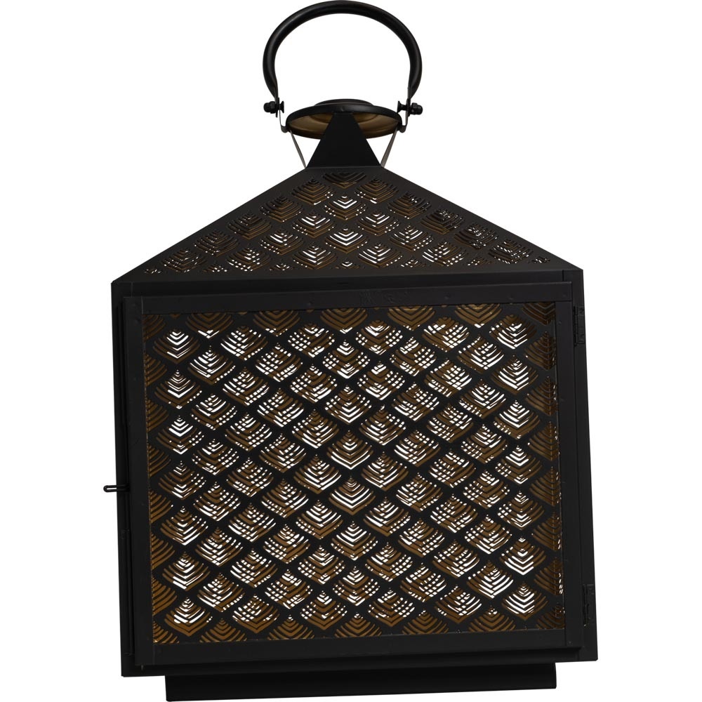 Lesli Living - Lantaarn Kira - Zwart - 30x16x40cm