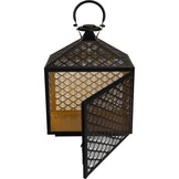 Lesli Living - Lantaarn Kira - Zwart - 30x16x40cm
