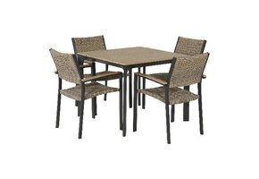 Lesli Living - Tuintafel Arezzo - Zwart - 90x90x74cm