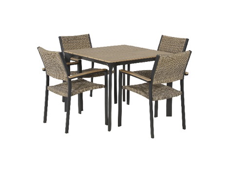 Lesli Living - Tuintafel Arezzo - Zwart - 90x90x74cm