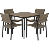 Lesli Living - Tuintafel Arezzo - Zwart - 90x90x74cm