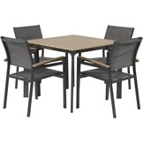 Lesli Living - Tuintafel Arezzo - Zwart - 90x90x74cm