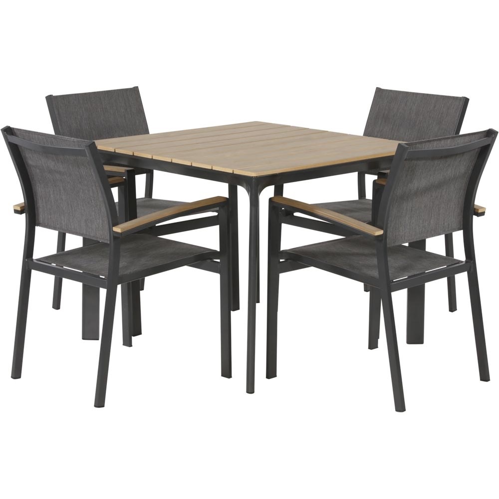 Lesli Living - Tuintafel Arezzo - Zwart - 90x90x74cm