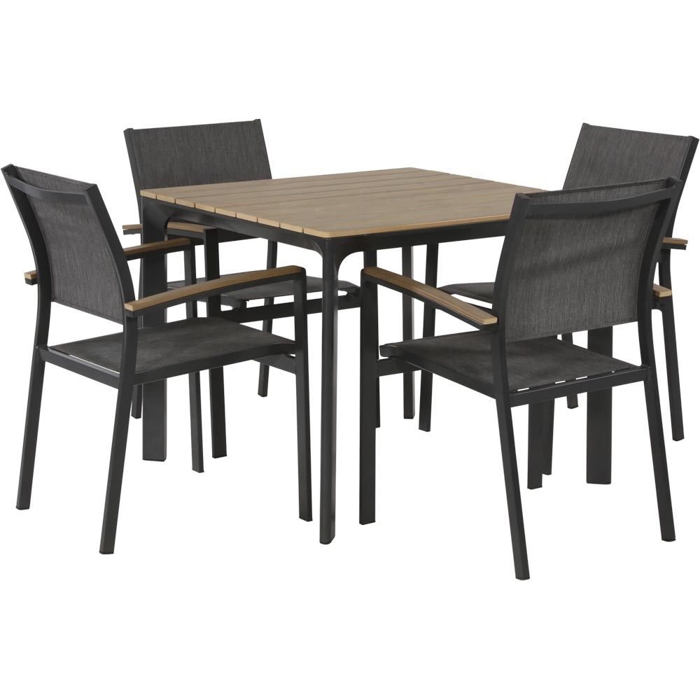 Lesli Living - Tuintafel Arezzo - Zwart - 90x90x74cm