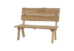 Lesli Living - Loveseat teak - Zwart - 130x63x100cm