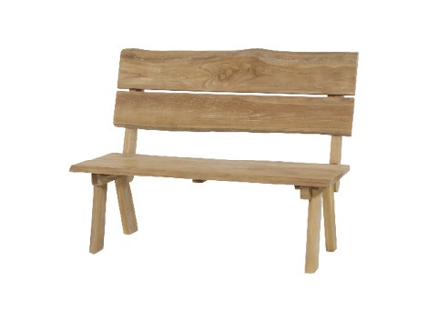 Lesli Living - Loveseat teak - Zwart - 130x63x100cm