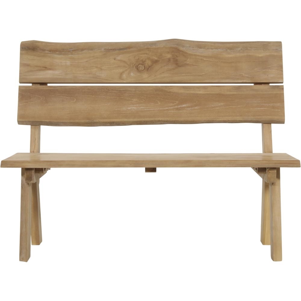 Lesli Living - Loveseat teak - Zwart - 130x63x100cm