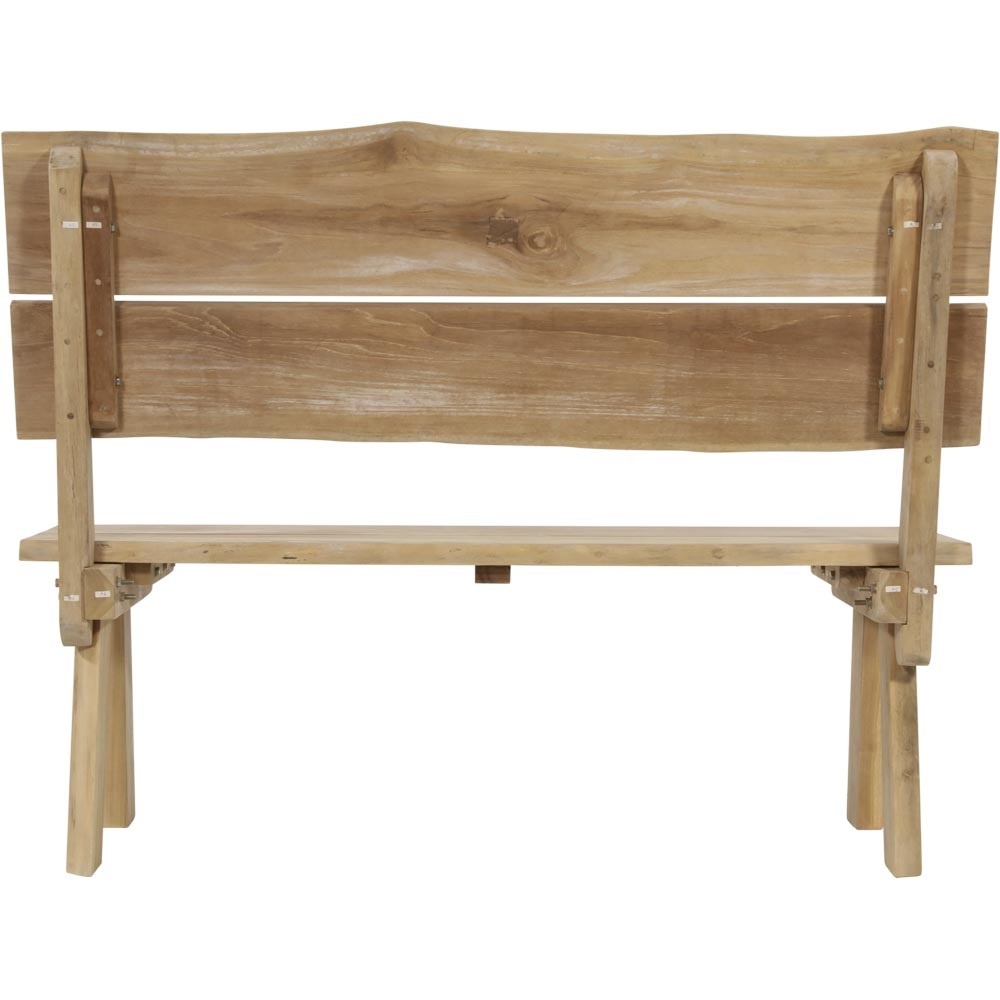 Lesli Living - Loveseat teak - Zwart - 130x63x100cm