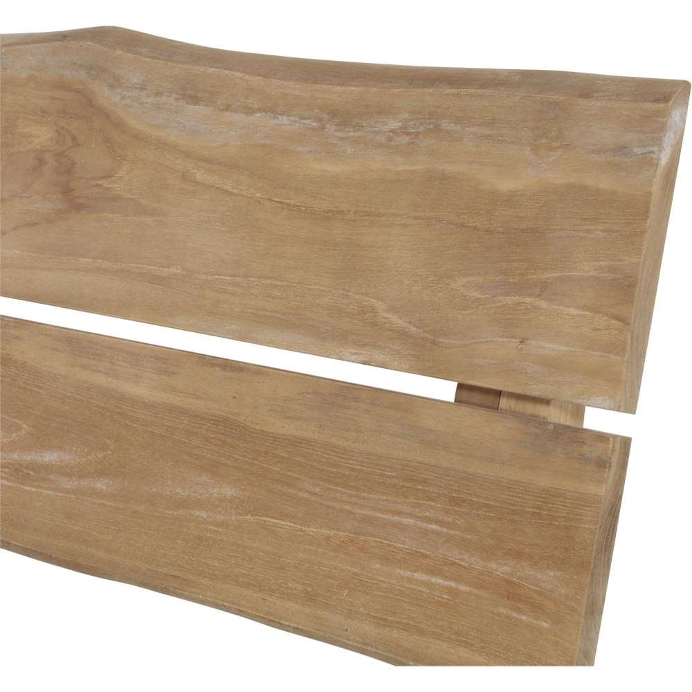 Lesli Living - Loveseat teak - Zwart - 130x63x100cm