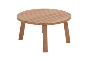 Lesli Living - Tuintafel teak - Zwart - Ø80x40cm