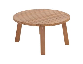 Lesli Living - Tuintafel teak - Zwart - Ø80x40cm
