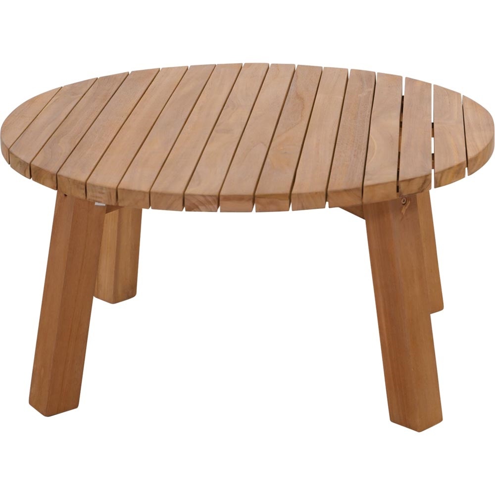 Lesli Living - Tuintafel teak - Zwart - Ø80x40cm