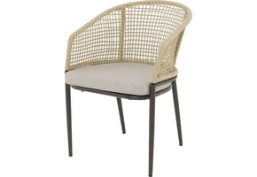 Lesli Living - Bistrostoel Kioto - Beige - 56x62x77cm - Set van 2